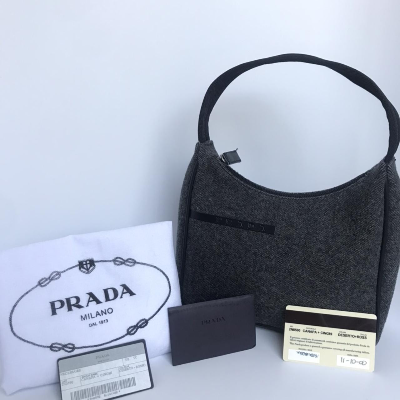 Circa 2000 Prada Anthracite wool mini bag. Comes Depop