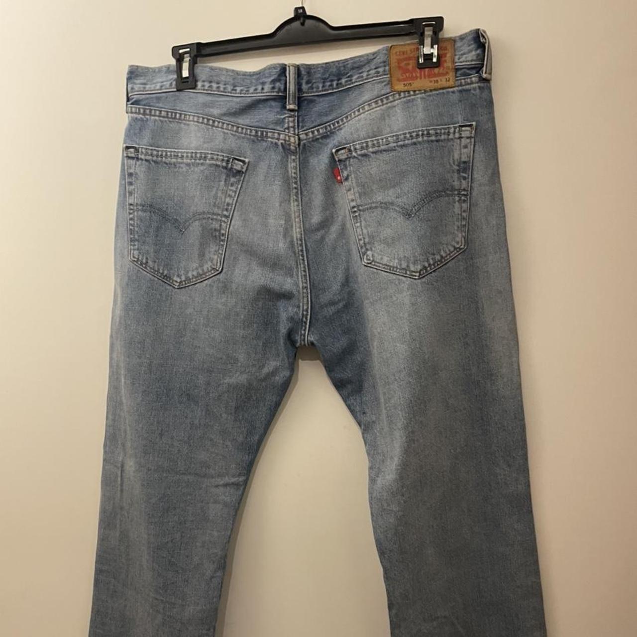 GENUINE LEVI 505 VINTAGE BOOT CUT JEANS - waist... - Depop