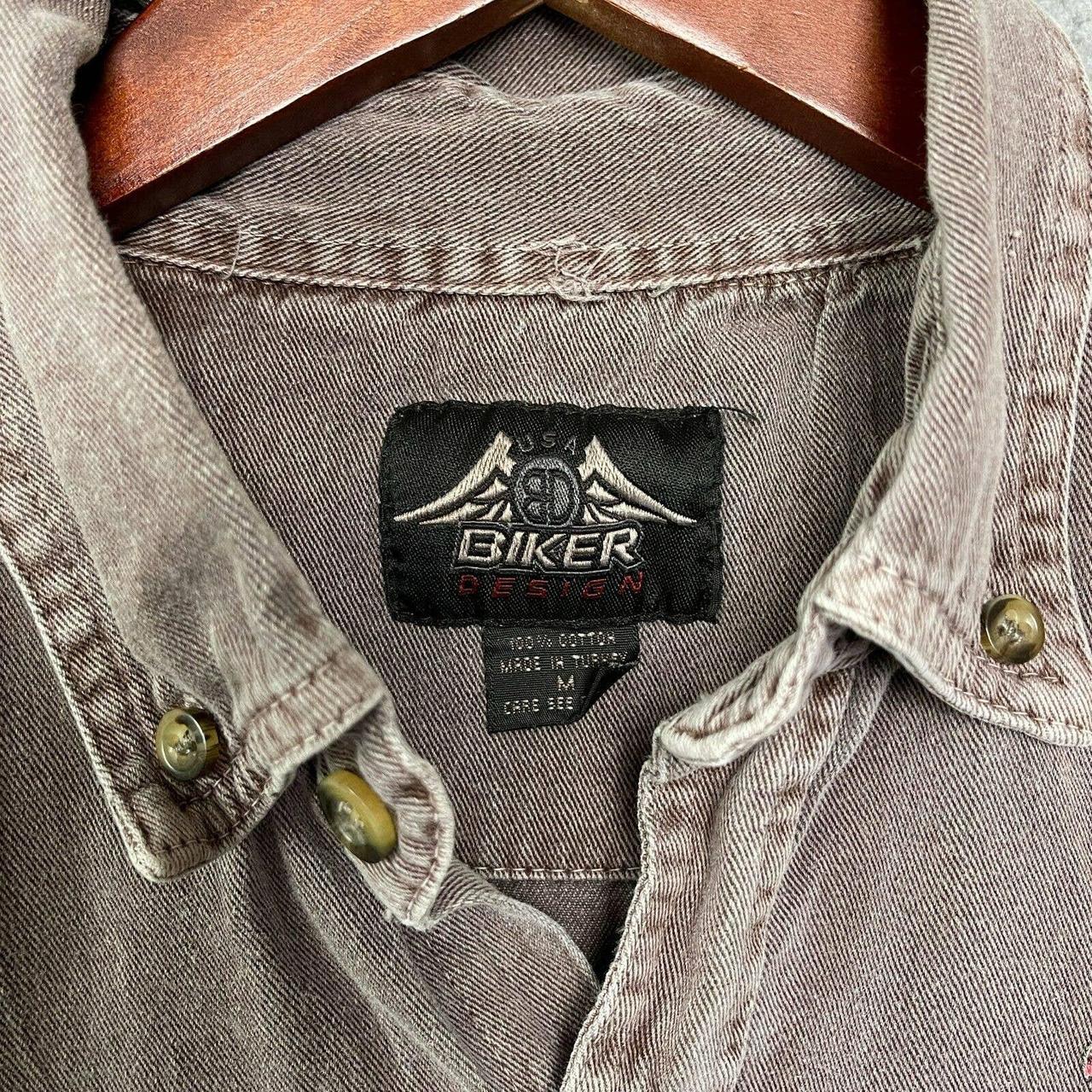 Grunge Biker Denim Vest Mens M Medium Brown Purple... - Depop