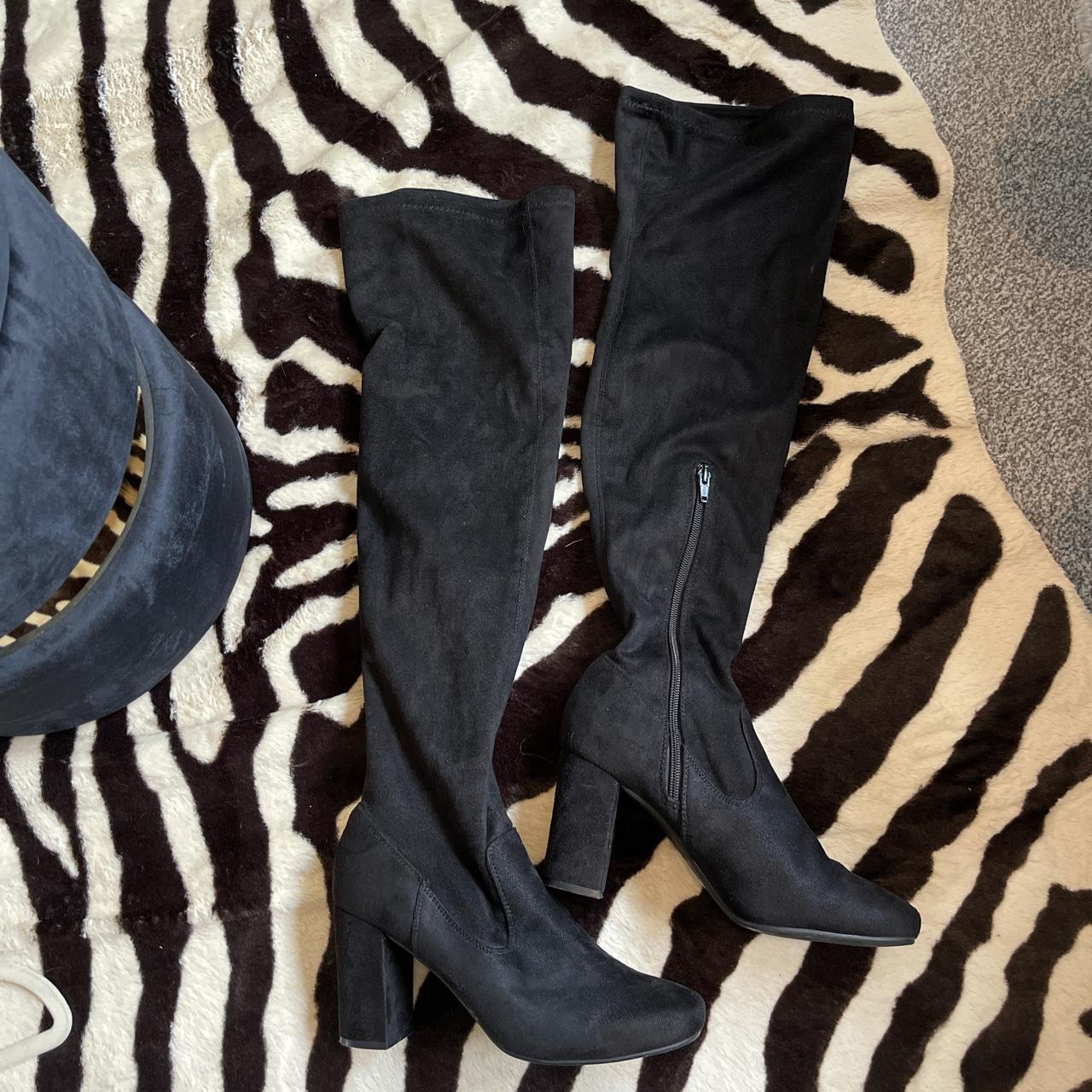 navy knee high boots river island
