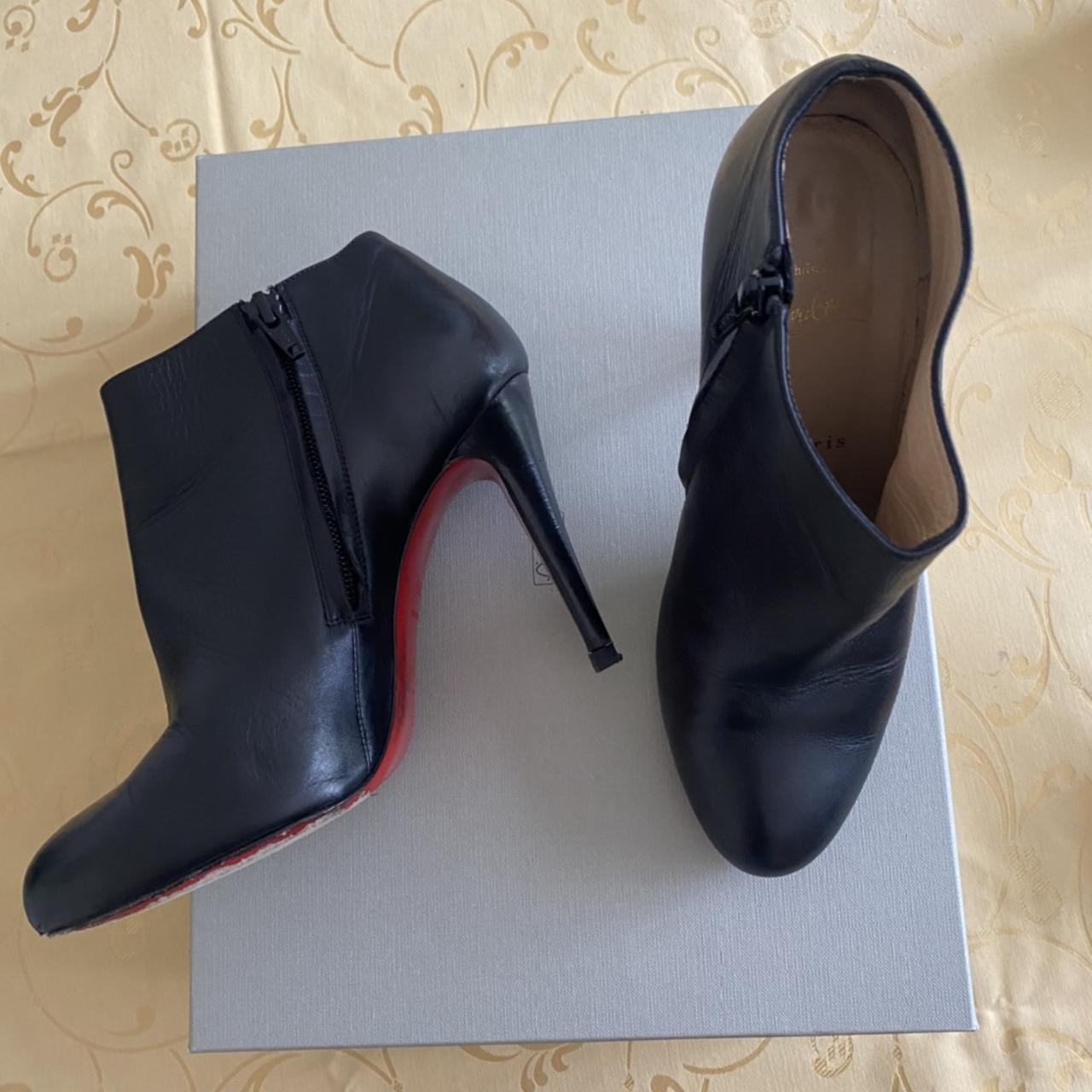 Leather ankle boots Christian Louboutin Black size 38 EU in