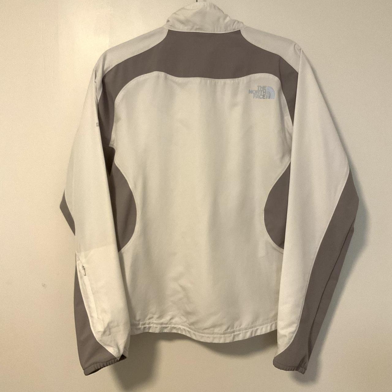 The North Face Women's White and Grey Jacket | Depop