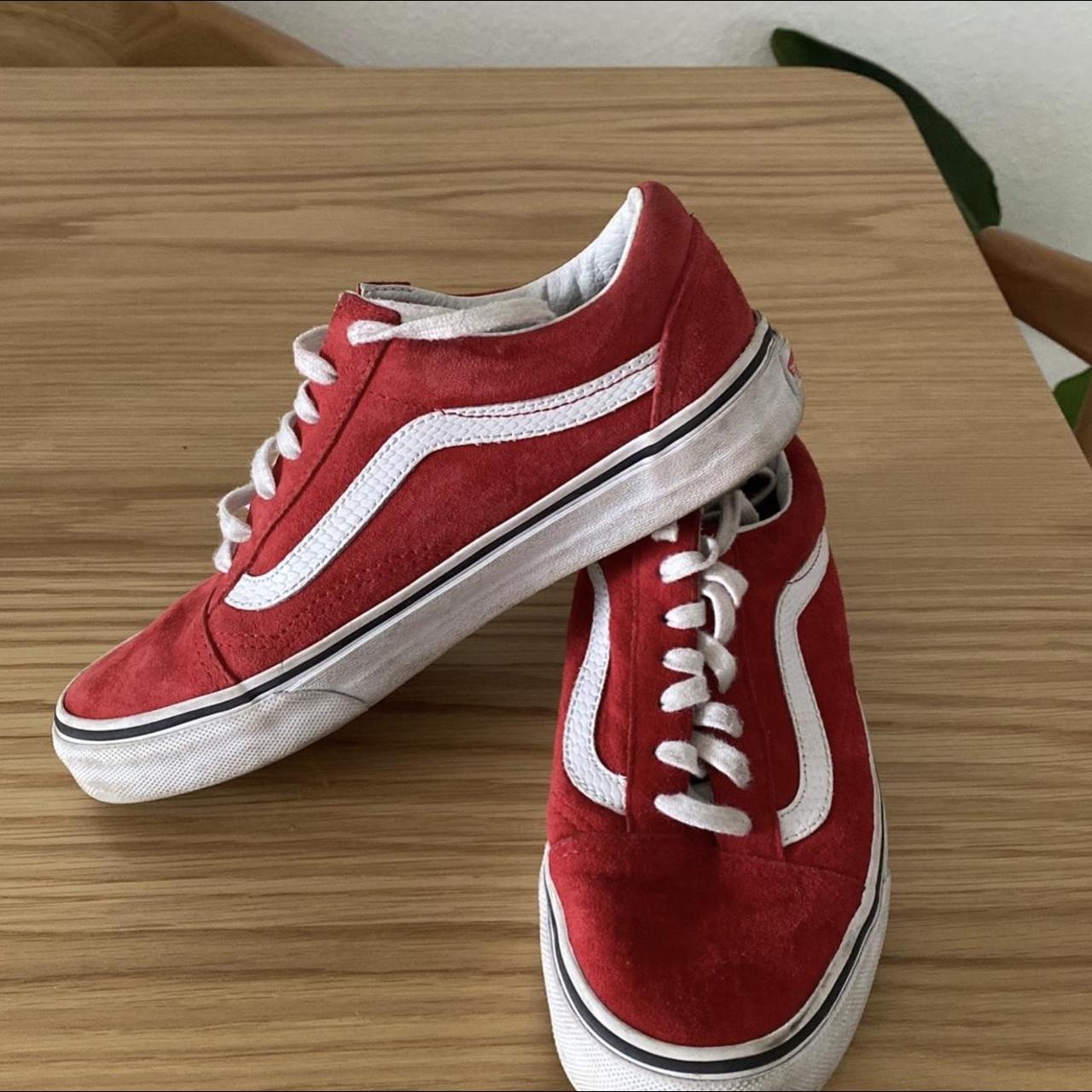 Vans Women's Red Trainers | Depop