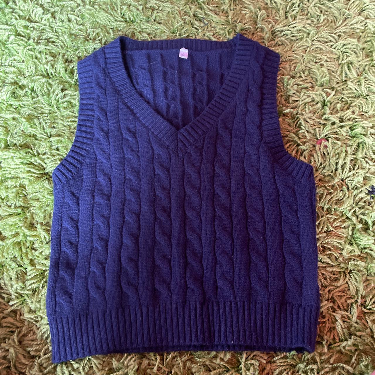 - navy yessstyle sweater vest - never worn tags... - Depop