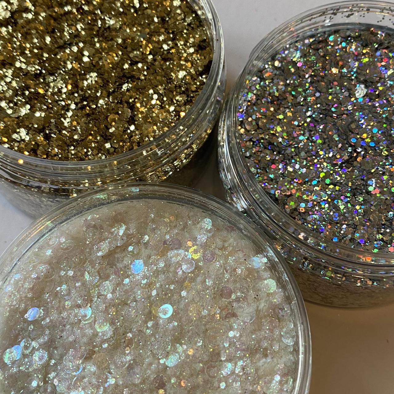 Chunky gold glitter Chunky silver holographic... - Depop