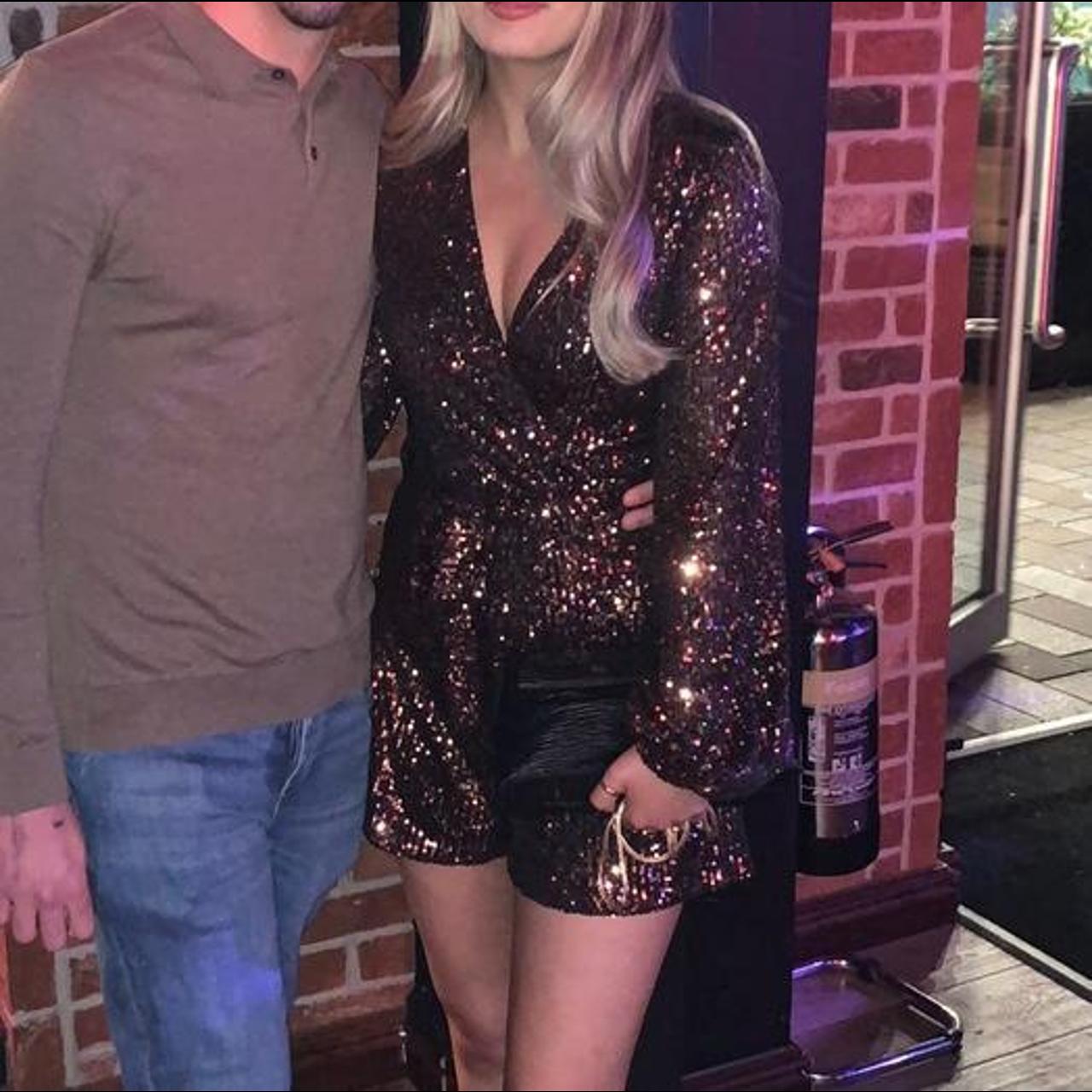 Quiz bronze sequin playsuit size 8 Only worn once,... Depop