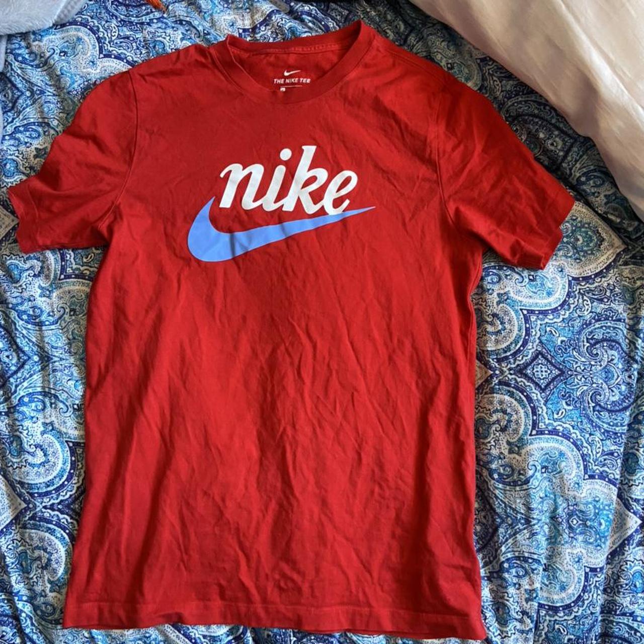 Red Nike Tee 🤟🏼all items cleaned 🌺australia shipping... - Depop