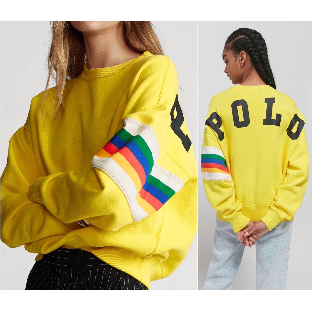 Polo ralph lauren online fleece rainbow trim sweatshirt