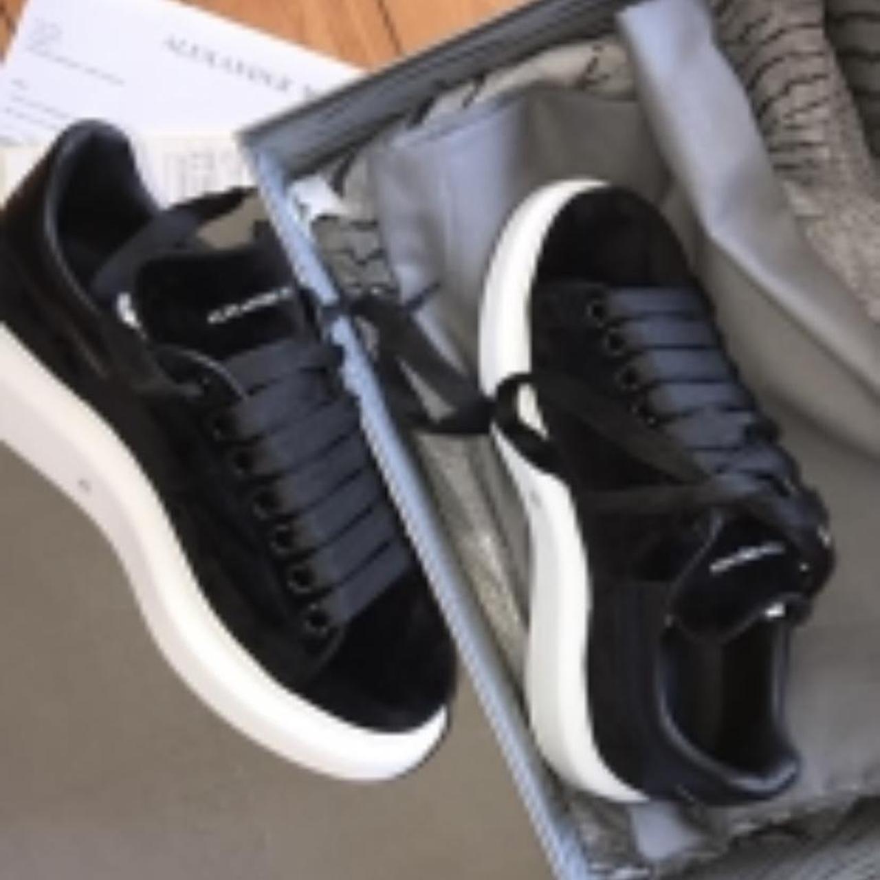 alexander mcqueen black velvet trainers