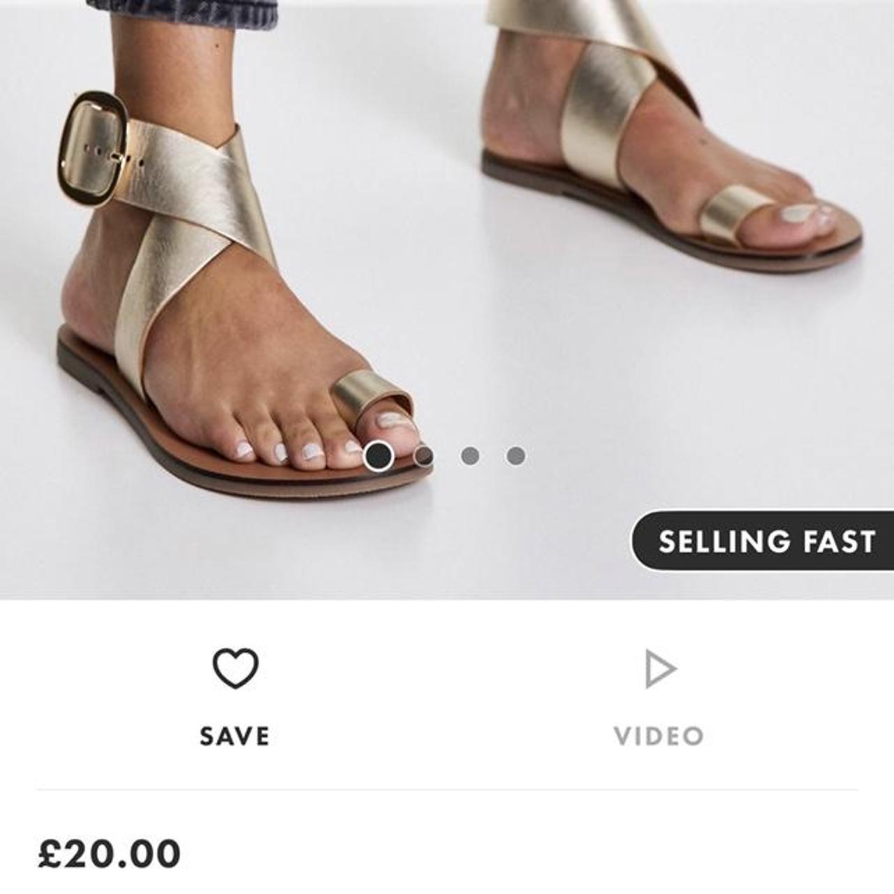 ASOS Women's Gold Sandals | Depop