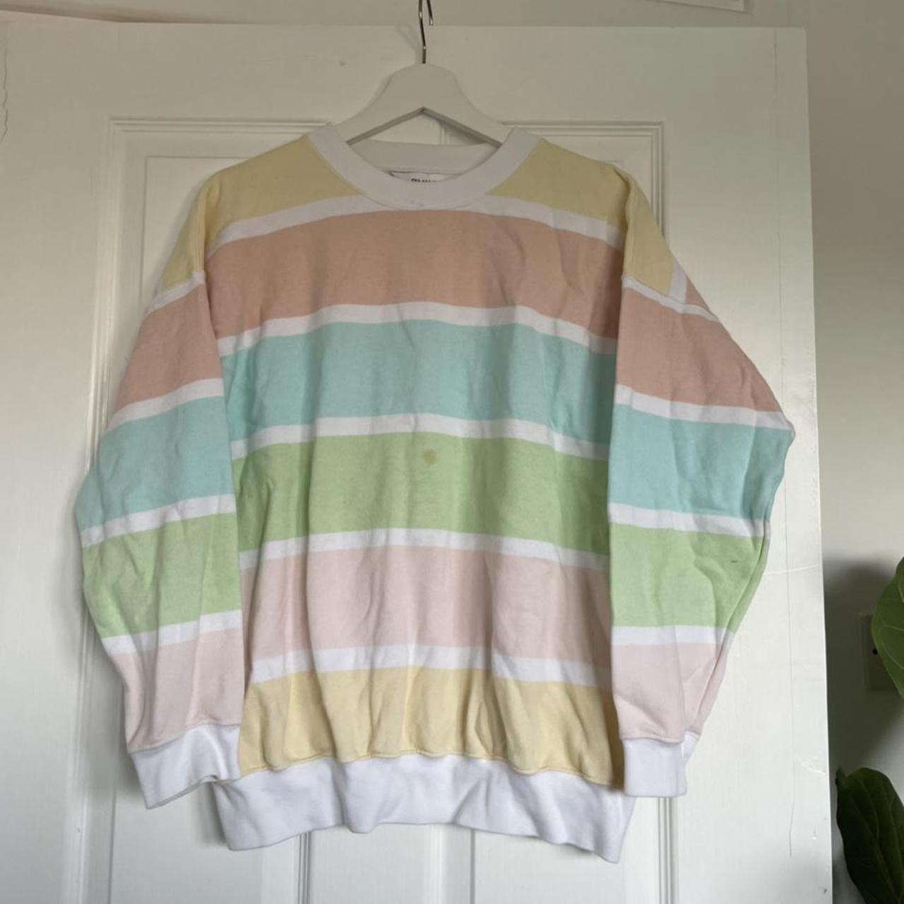 Vintage Damart pastel stripe sweater in U.K. size... - Depop