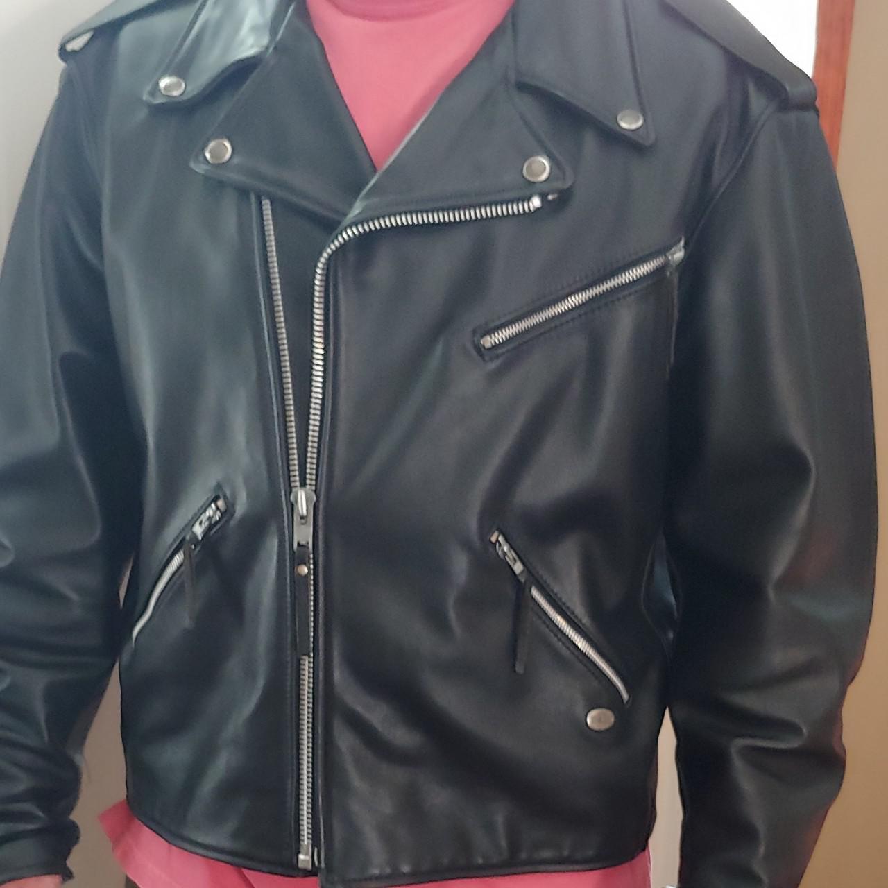 Harley Davidson 90s leather jacket Large 44” chest - Depop