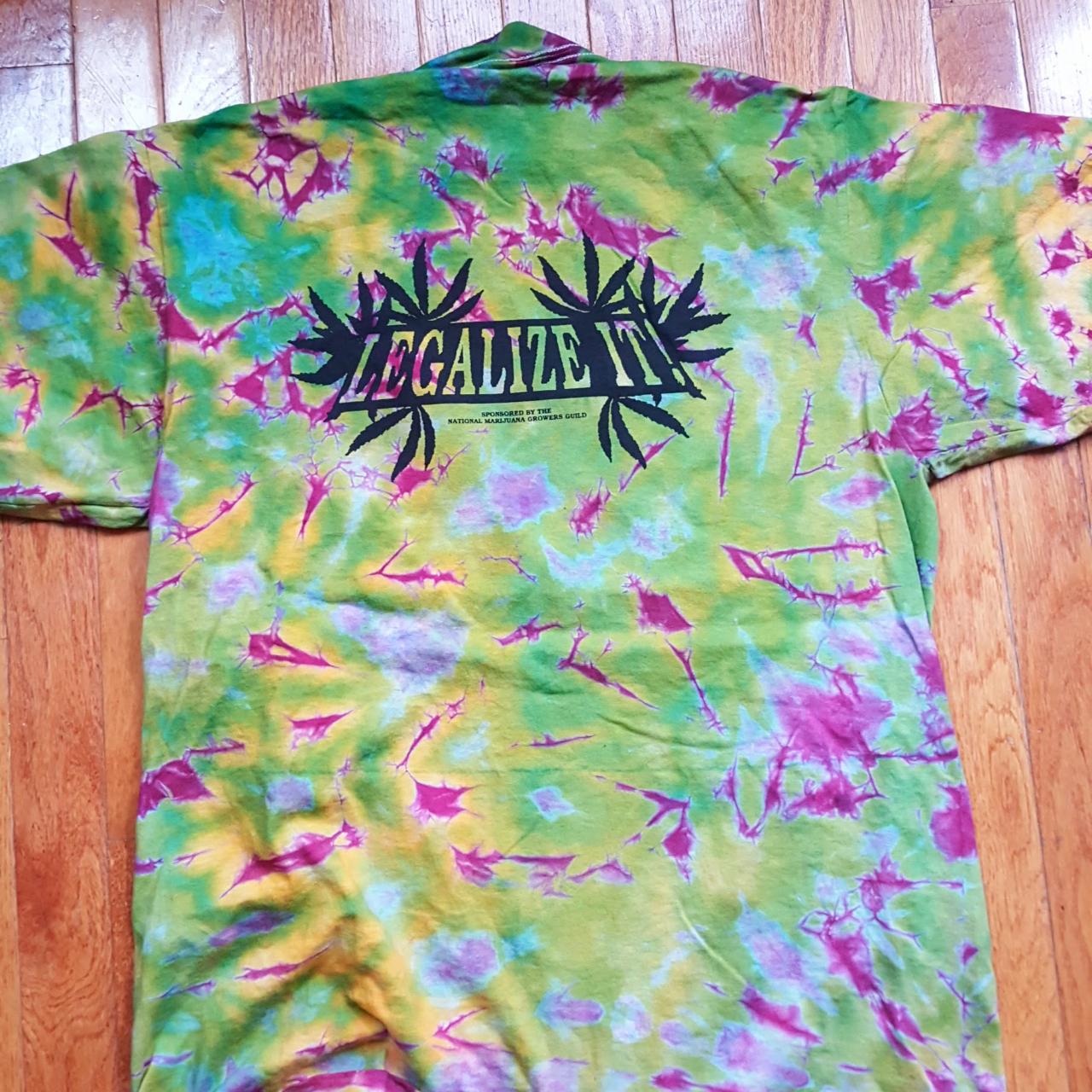 Deadstock 90s tiedye Large Psychedelic Hemp Fest... Depop