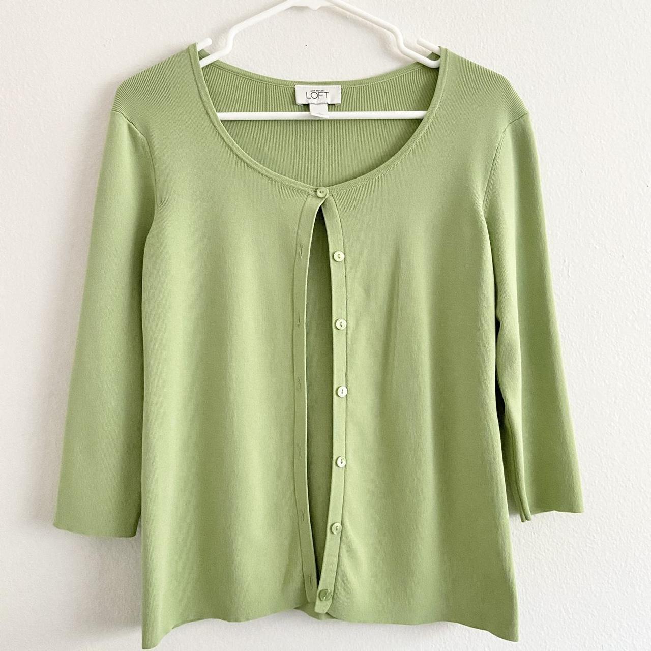 Ann taylor green cardigan sale