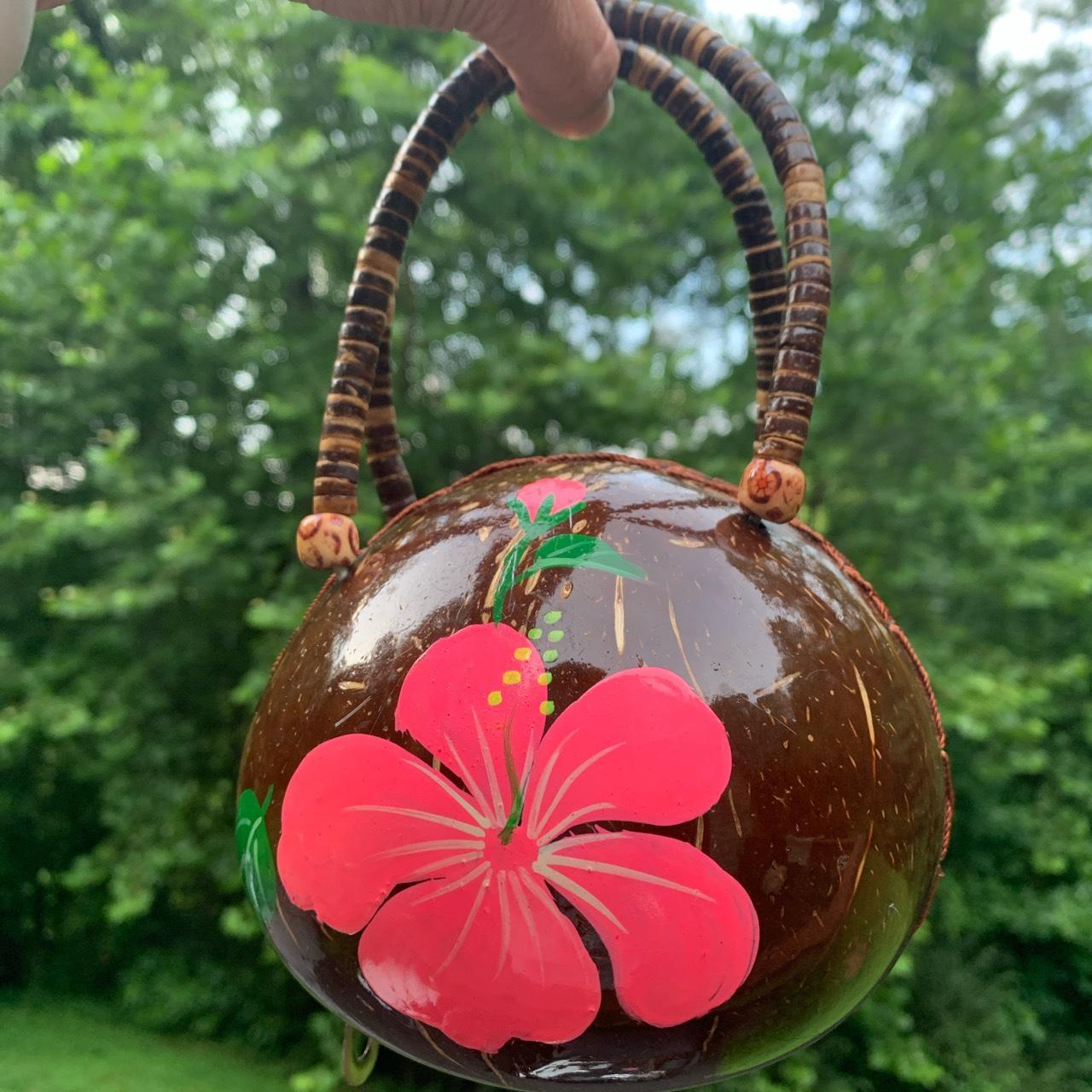 Vintage BOHO Hawaiian Coconut Shell Purse Handbag ~ YOA Brand | eBay