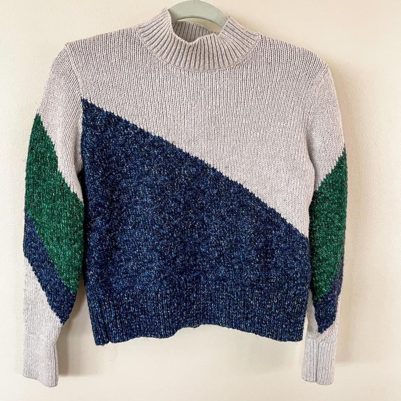 blue colorblock sweater