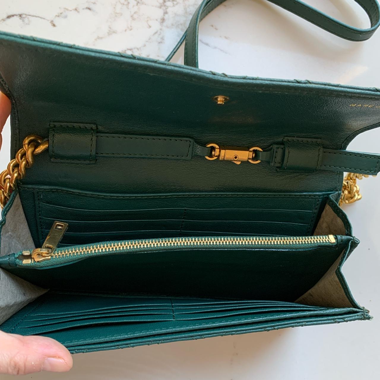 Marc Jacobs wallet on chain in beautiful emerald... - Depop