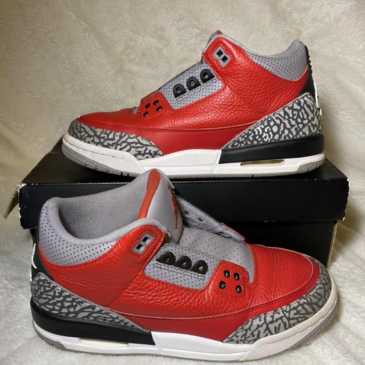 Jordan 3 Chicago Red Preowned comes in poor... - Depop