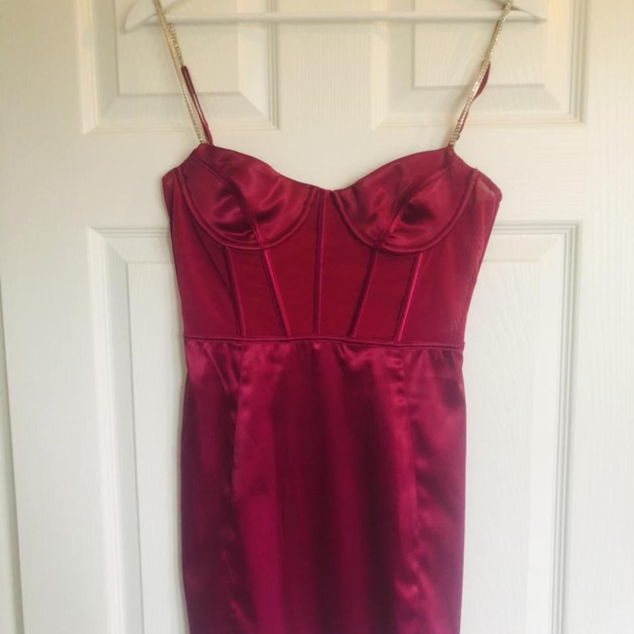 Oh polly pink mini embellished dress, size 10... - Depop