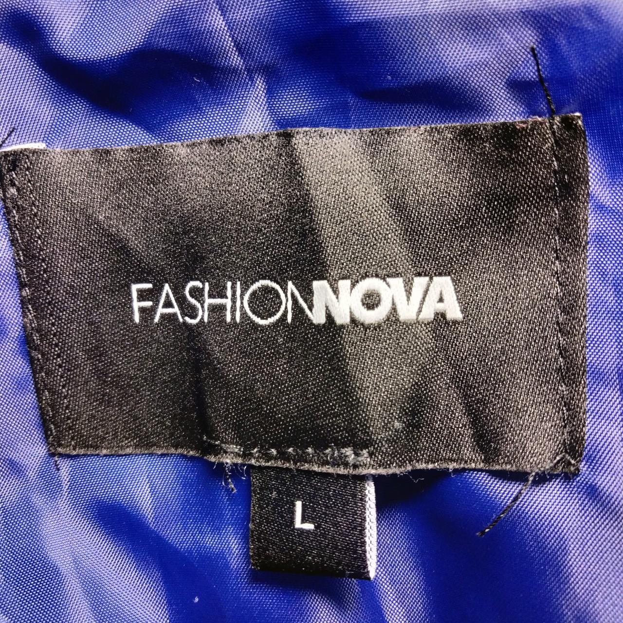 Y2K Fashion Nova Royal Blue Puffer Jacket with... - Depop