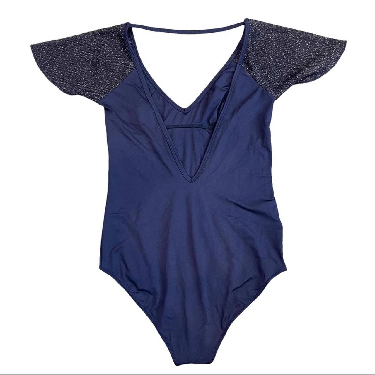 Aerie Navy Blue Glitter Sparkle Metallic Low Scoop... Depop