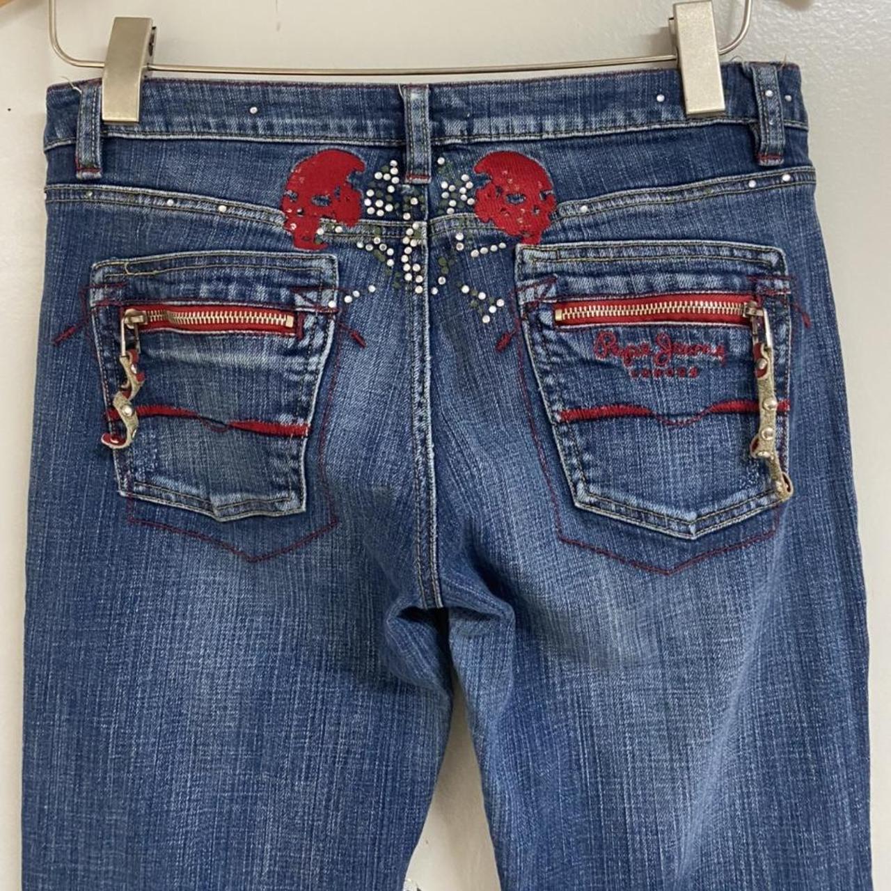 {Pepe Jeans London} Dark Wash Flared Jeans with a... - Depop