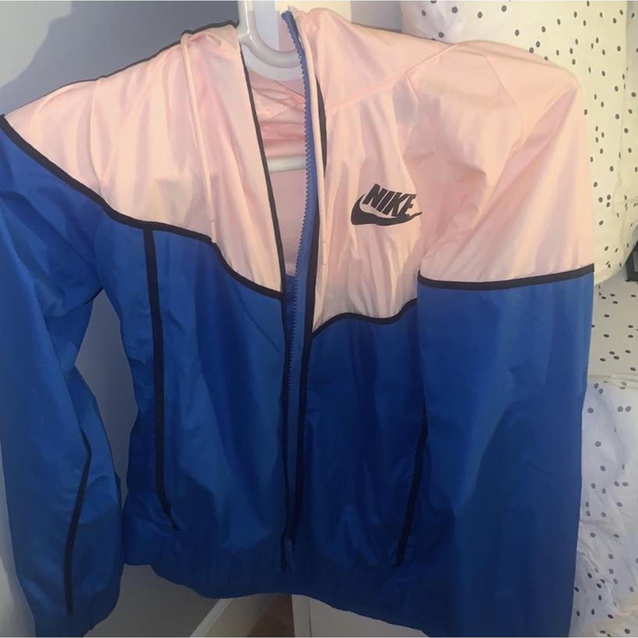 pink and blue windbreaker nike