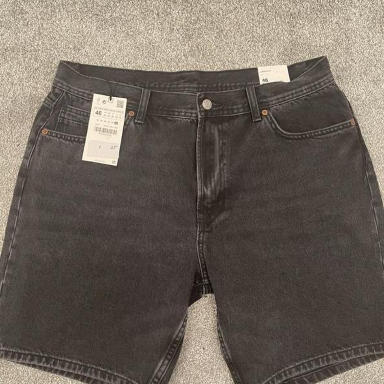 BRAND NEW ZARA MENS BLACK DENIM SHORTS SIZE 46 Depop