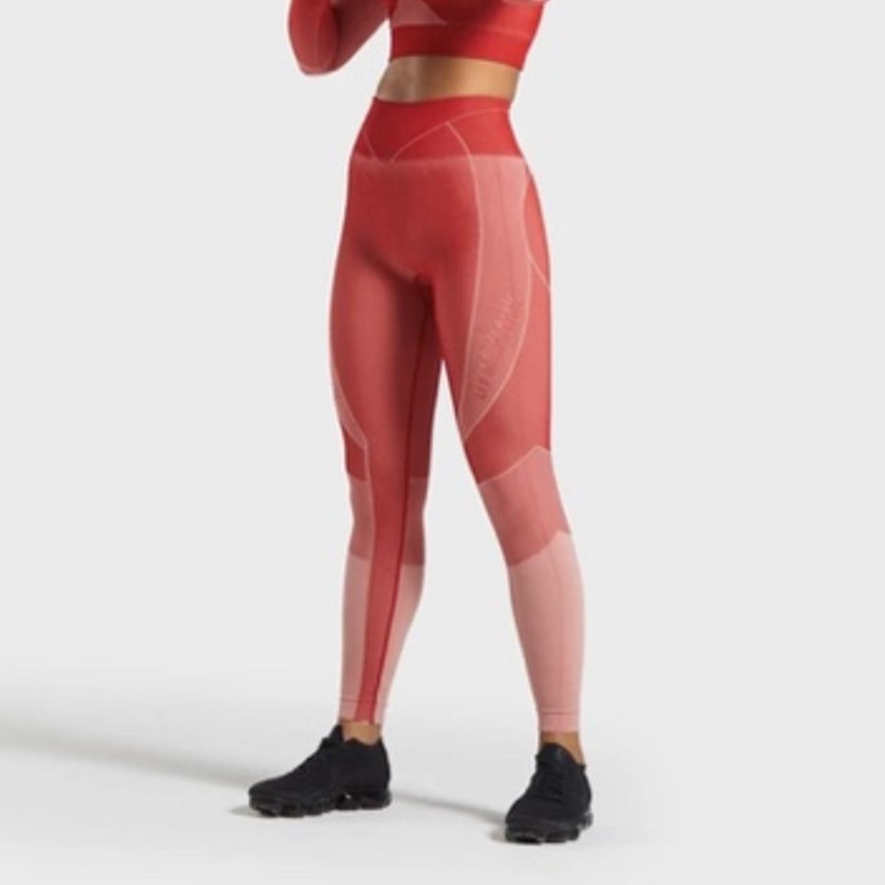 Selling red gymshark leggings Only worn once, - Depop