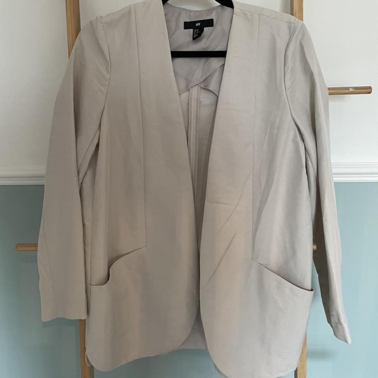 Beige H&m Longline Blazer Only Worn A Few Times - Depop