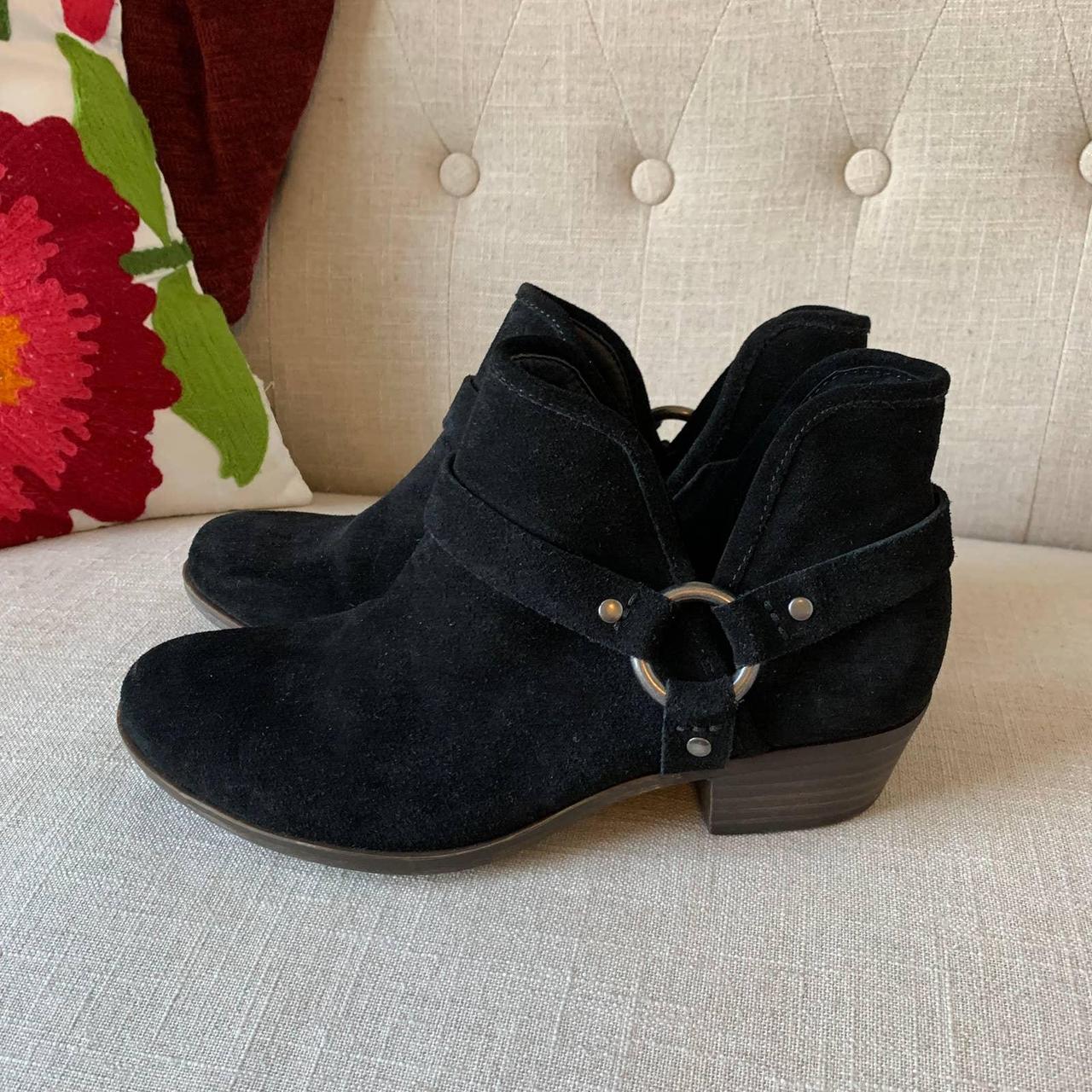 Lucky Black Suede Western Boots Booties... - Depop