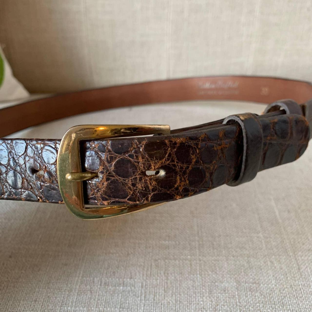 Vintage Brown Alligator Belt Size 30... - Depop