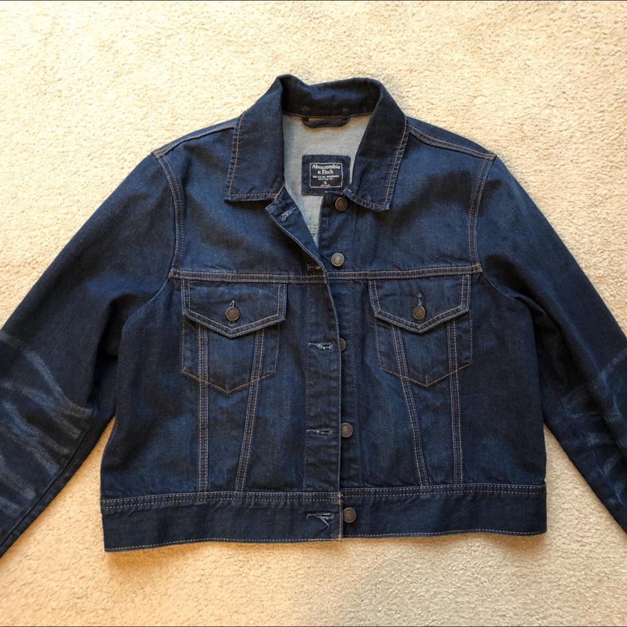 Abercrombie & Fitch Women's Blue and Navy Jacket | Depop