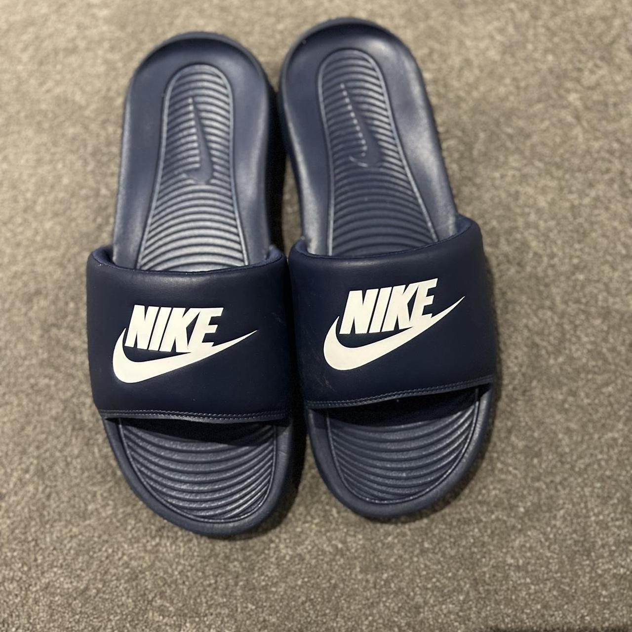 nike slides navy blue