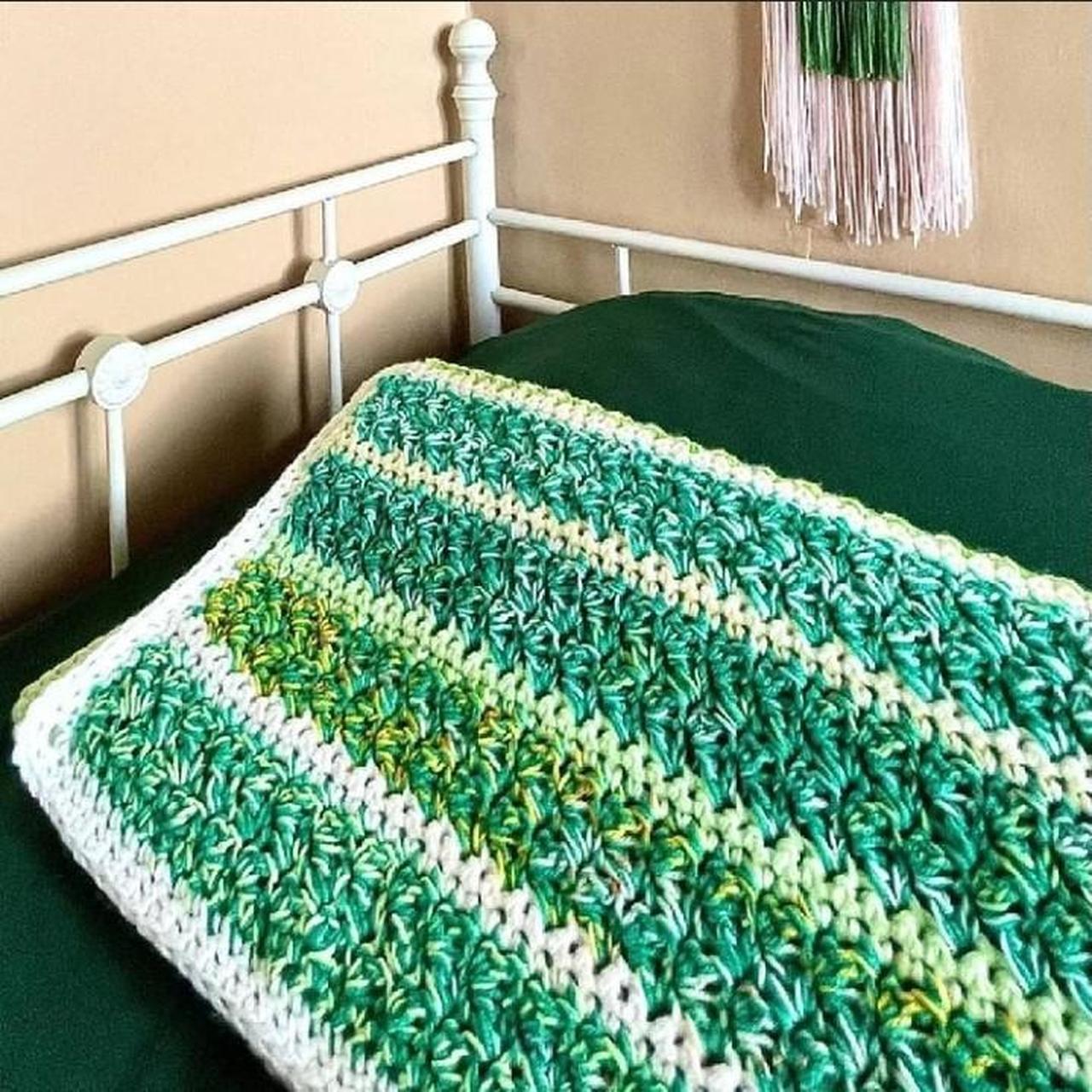 Beautiful chunky hand crocheted blanket. This is a... Depop