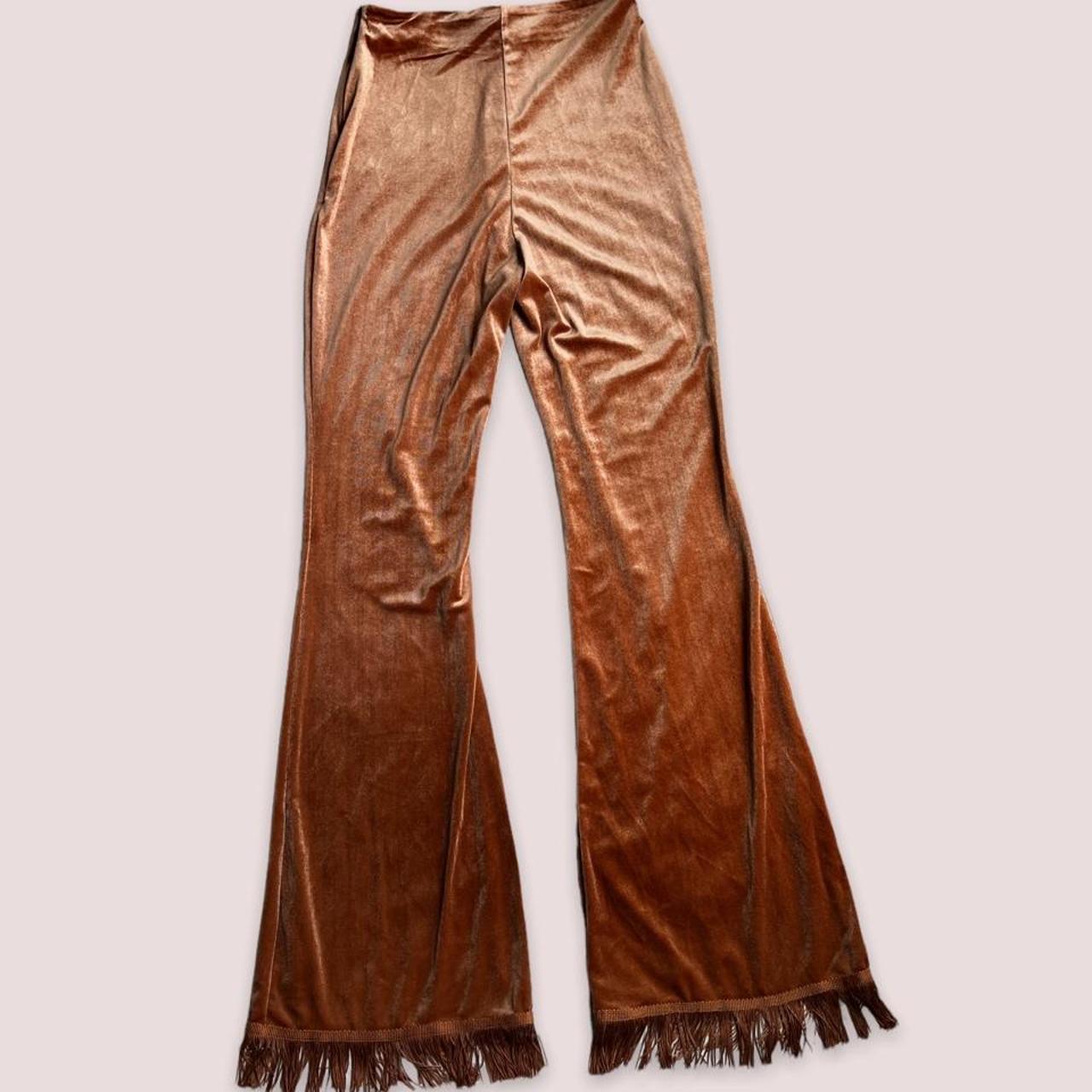 Peachy velvet fringe pants from cider! They’re brand... - Depop