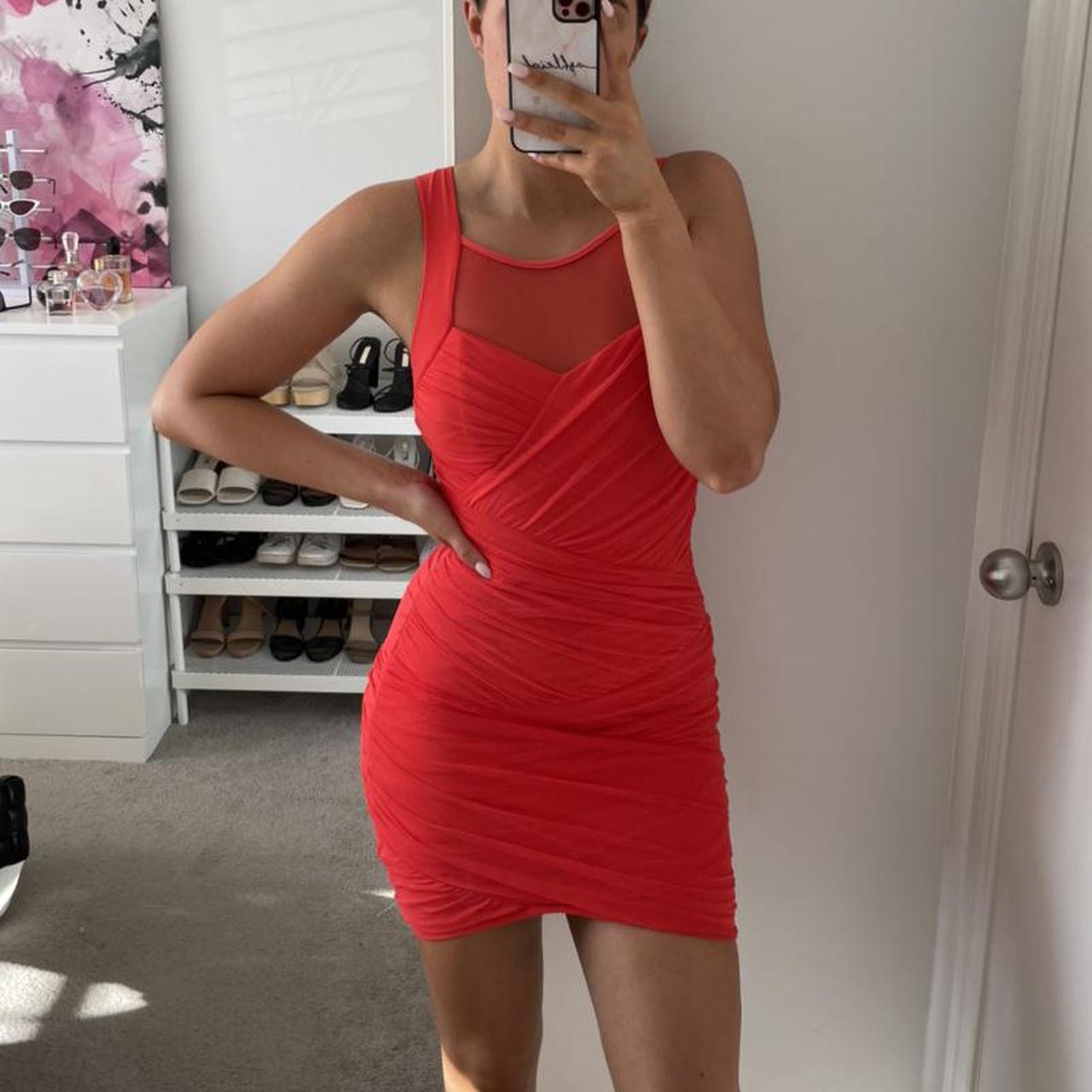 bright red bodycon dress