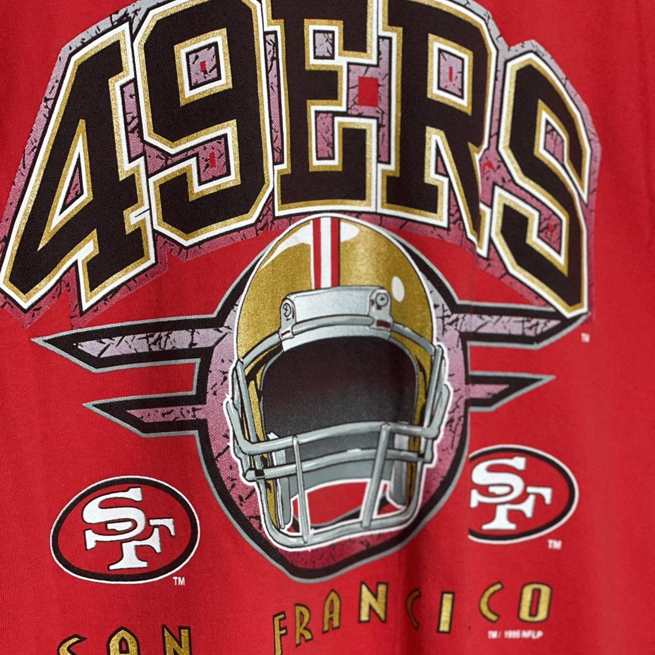 Vintage SAN FRANCISCO 49ERS HELMET TEE SHIRT SINGLE STITCH 90s