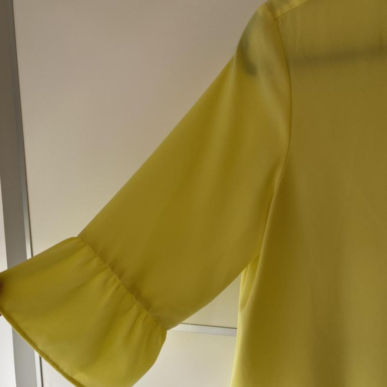 Zara Yellow Shirt Dress with frilled 3/4 sleeves & ... - Depop