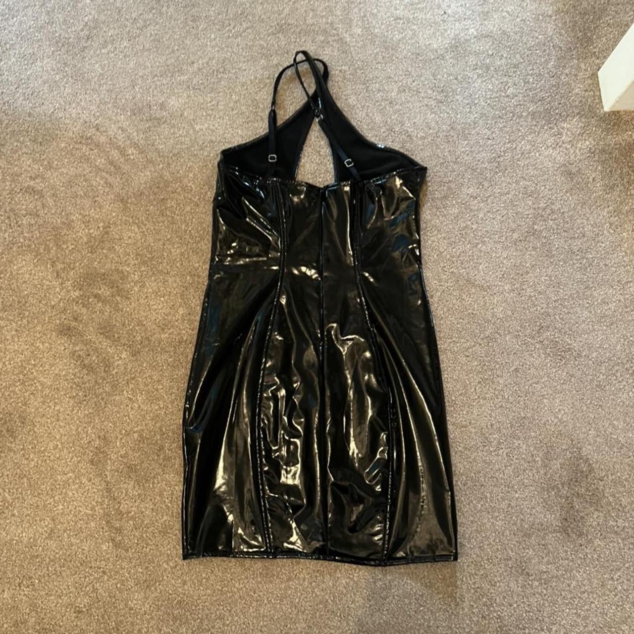 Black Vinyl oh polly dress Worn once Size 10 ... - Depop