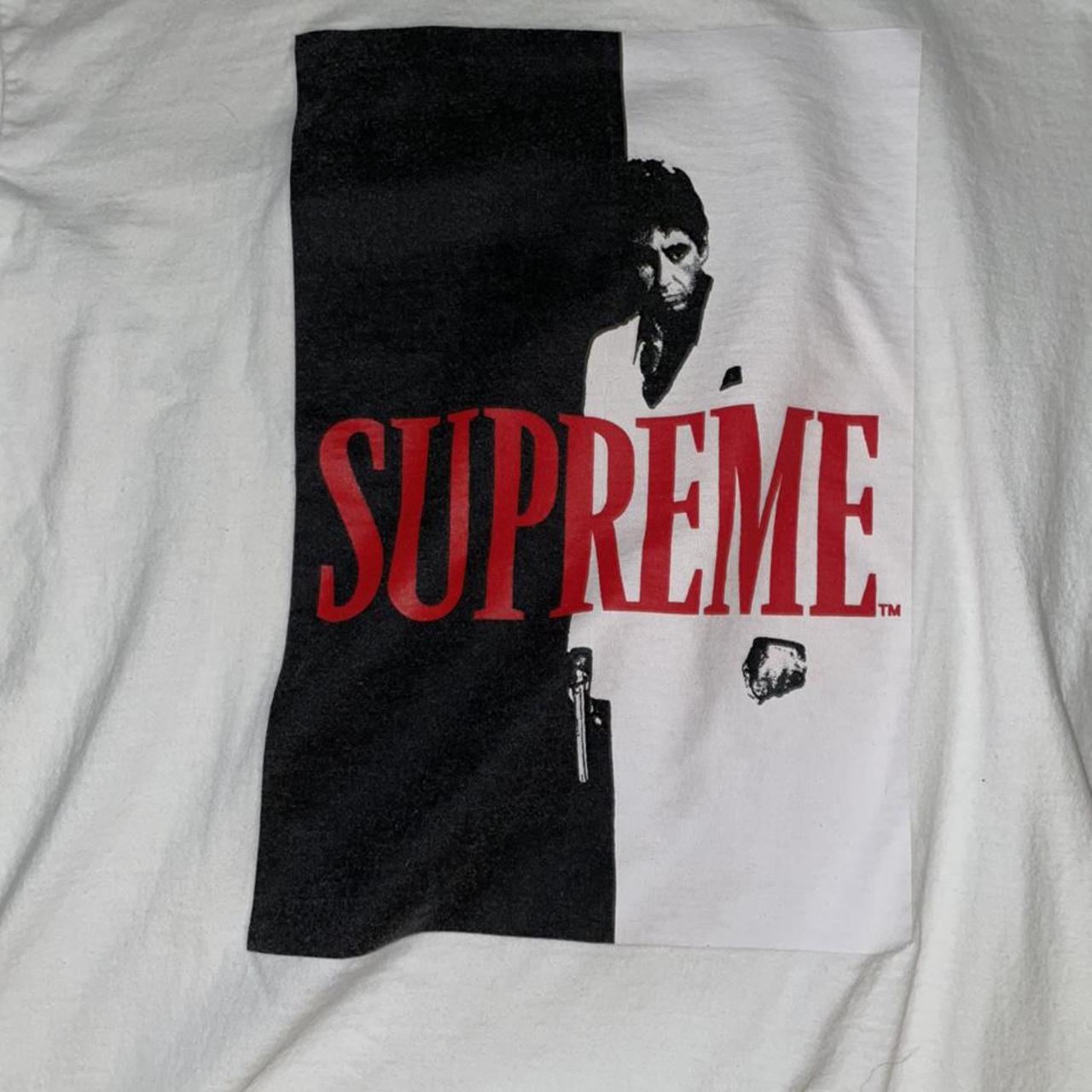 Supreme scarface clearance split tee white