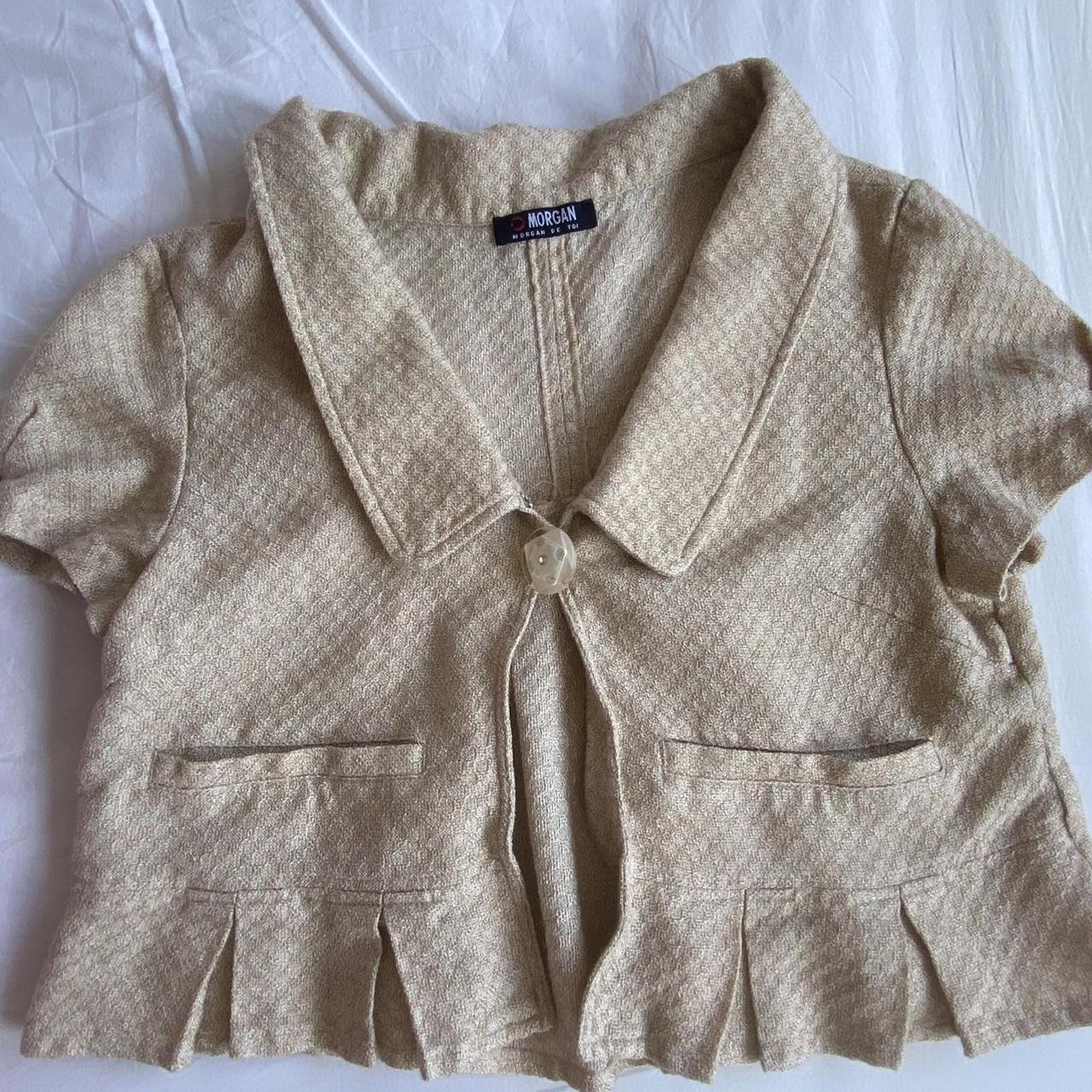 Morgan de toi cardigan with button in middle, very... - Depop