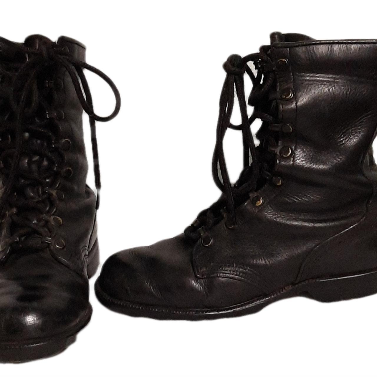 Vintage black lace-up combat boots. 9