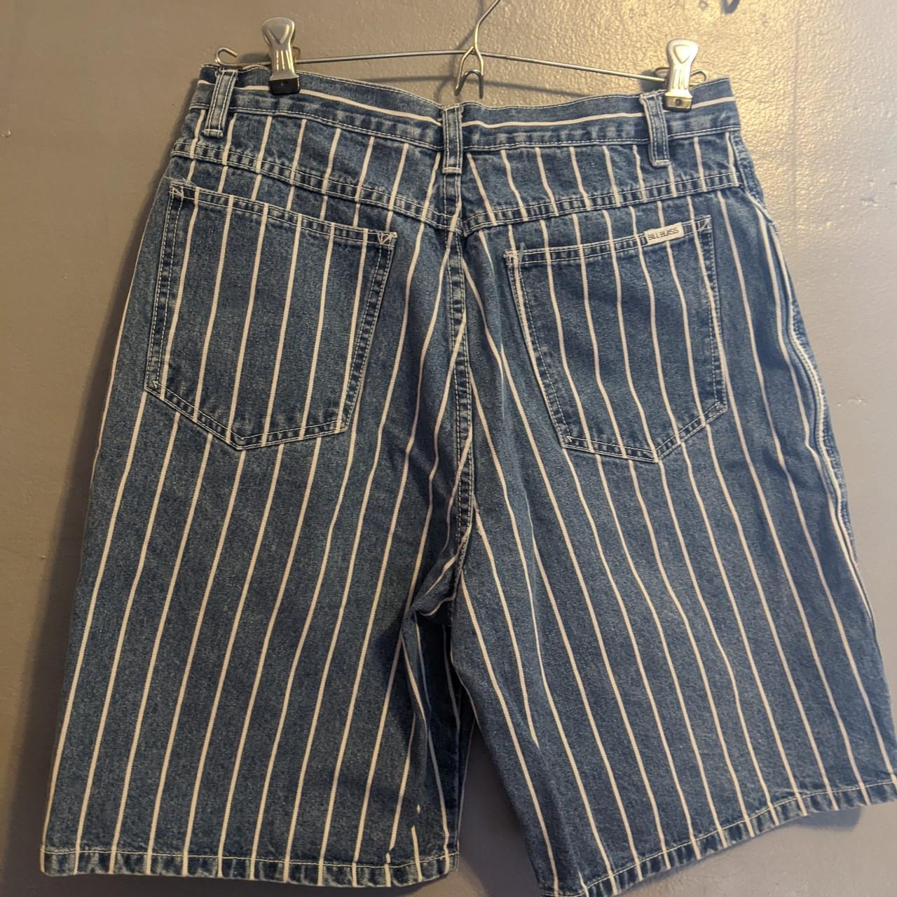 Vintage Striped Bill Blass Denim Shorts Size 12 Depop 9010