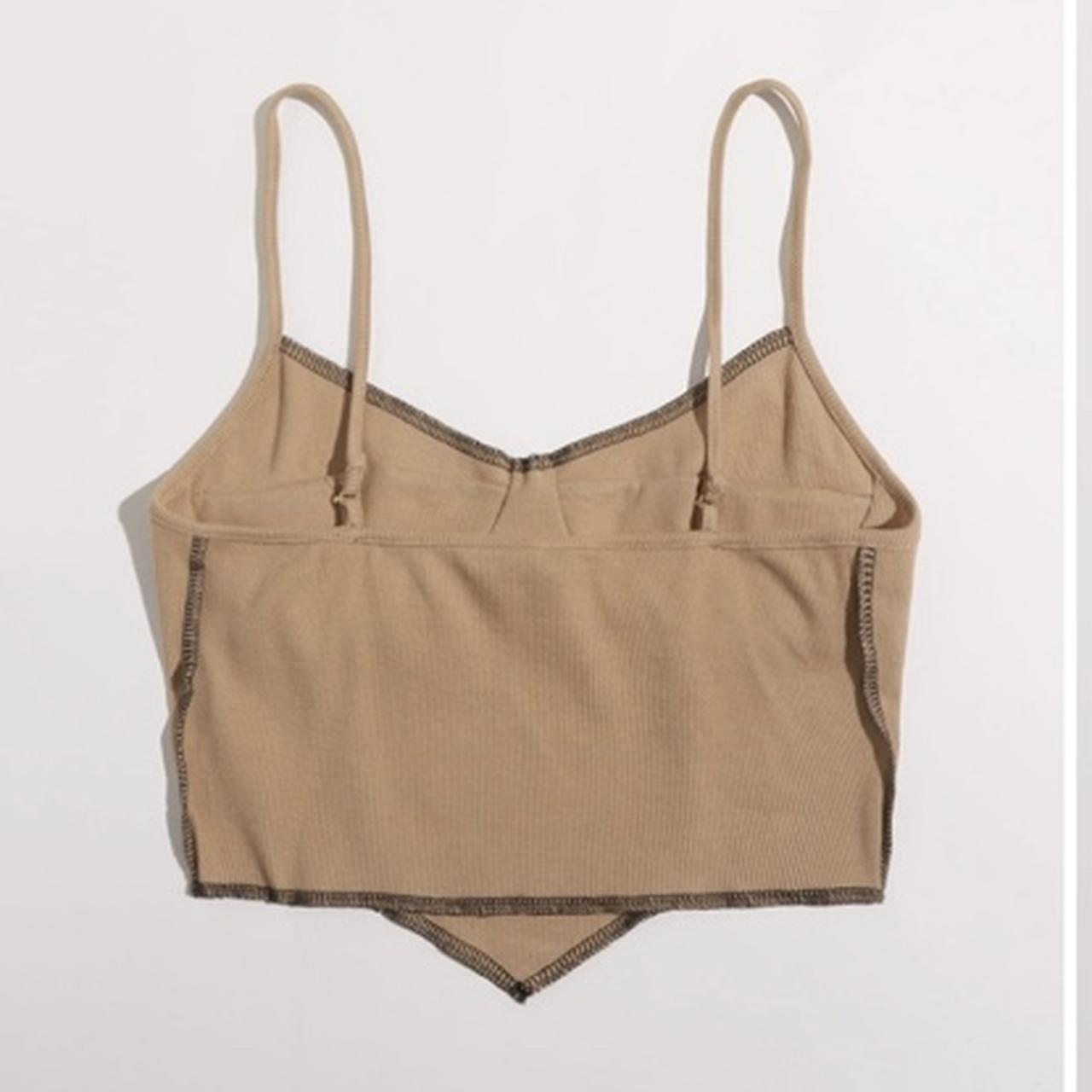 SHEIN Women's Tan and Black Crop-top (2)
