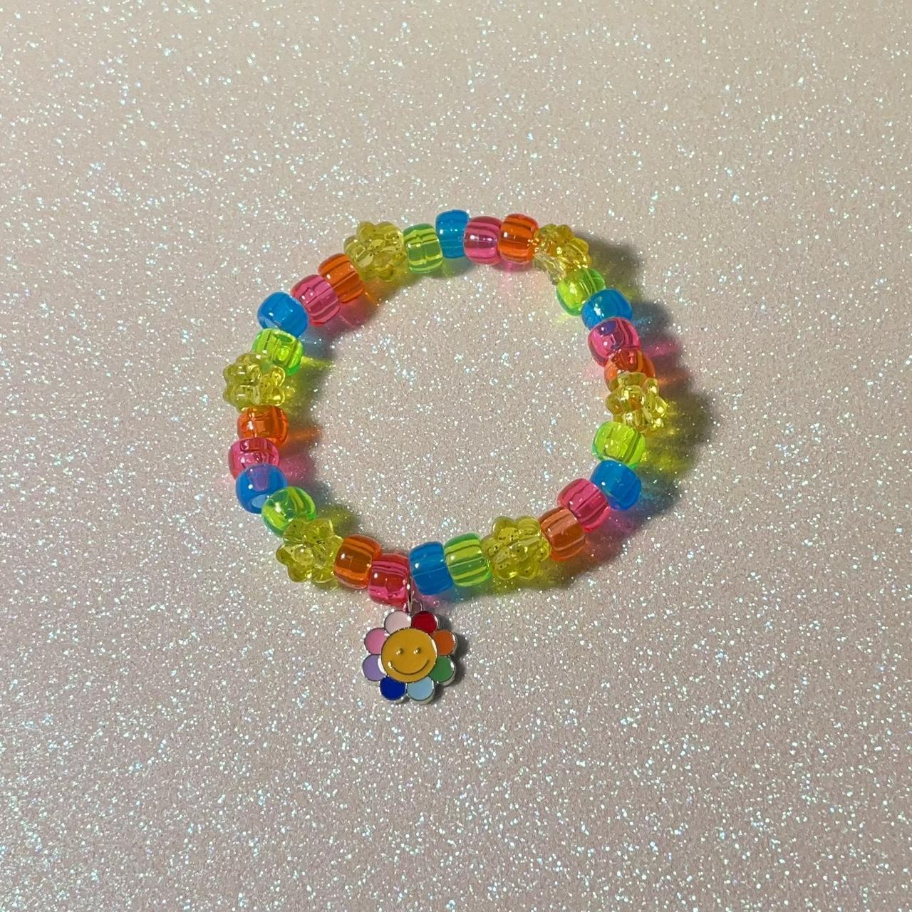 Smiling flower Kandi bracelet single with a smiling... Depop