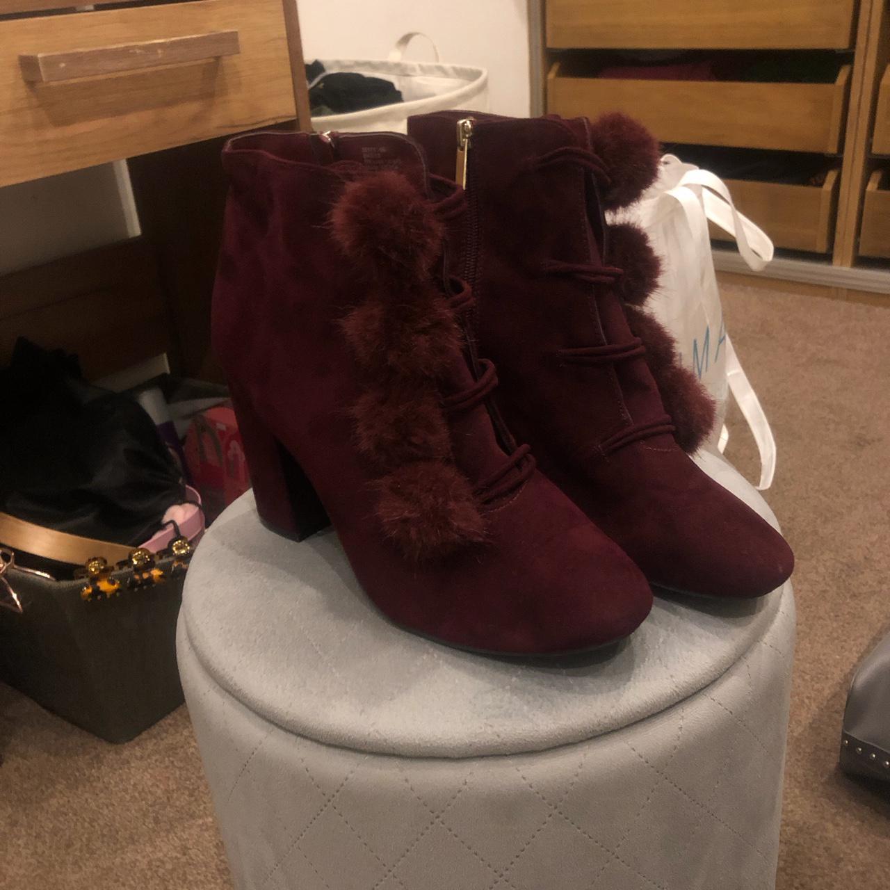 burgundy boots primark