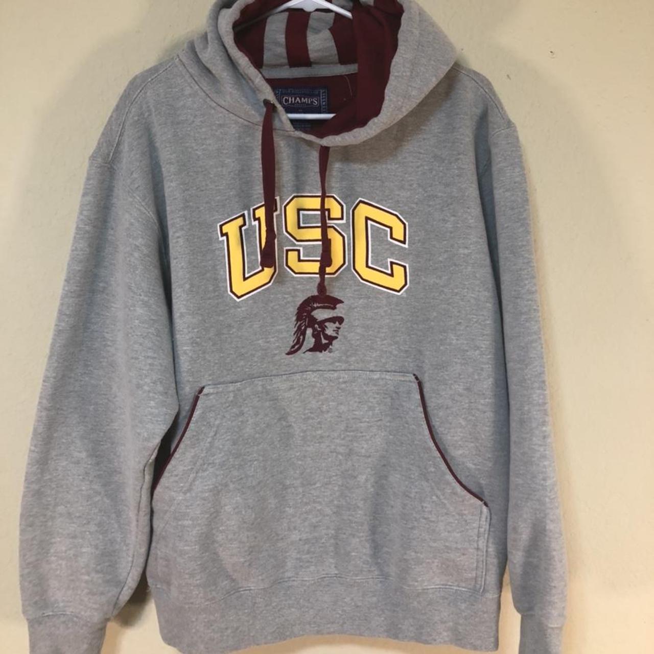 USC hooded sweatshirt. 00s era. Large embroidered... - Depop