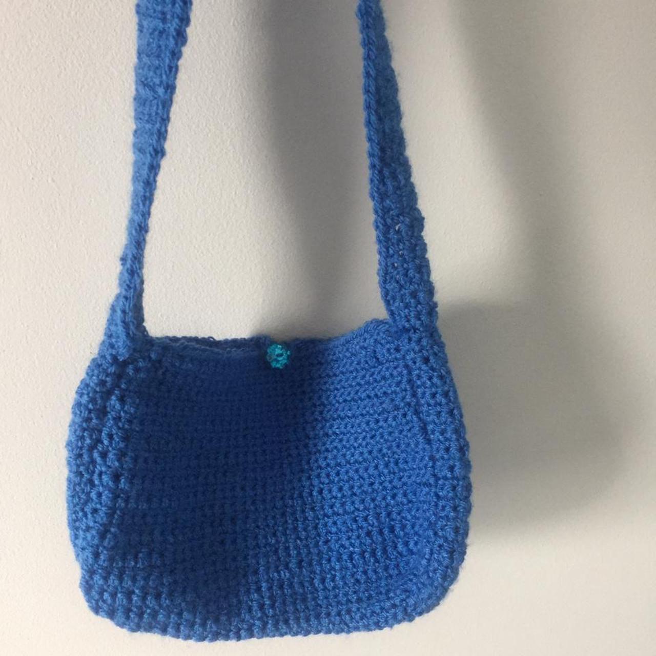 Handmade crochet Y2K baguette bag Made with dark... - Depop