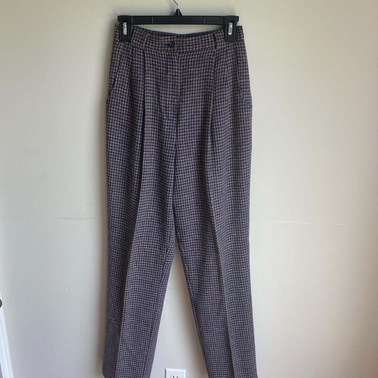 Women's Blue and Brown Trousers | Depop